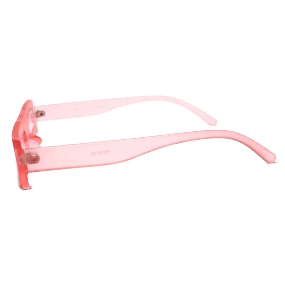 Funky Vintage Retro Hip Indie Hippie Mens Womens Rectangle Pink Frame Sunglasses